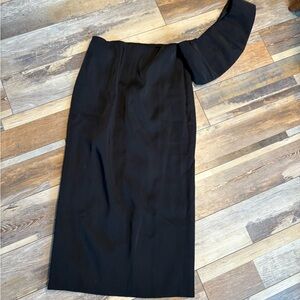 Meshki Black Midi Dress Plus Size Elegant , Wedding guest, formal dress ,